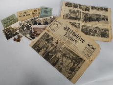 A collection of British Legion and wartime memorabilia to include a series of rashion books,