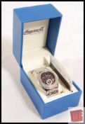 Original boxed Ingersoll 'Diamond Professional' swiss movement chrono watch with stainless steel
