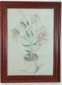 Marjorie Wilding: Pastel study of flowers, being framed and glazed. 43cm x 29cm.