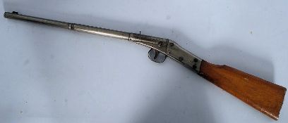A vintage childs 'Hector' air rifle, with markings and logo to barrel and a wooden stock.78cms Long