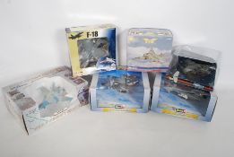 6 diecast style collectors models of Military Army Aeroplanes, including Revell, Corgi etc