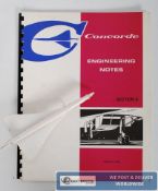 A 1973 industrial Concorde Engineering Notes book, showing 'Section 6 - Power Plant' of the
