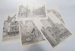 A complete set of large Griffin prints of views of Bristol, along with a set of vintage lithograph