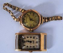 A ladies early 20th century 9ct gold dress watch on chain bracelet. Together with Roma 9ct gold