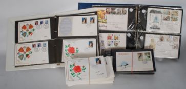 A quantity of first day covers, of various design and theme, each with stamps affixed.
