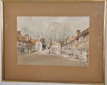 A framed and glazed watercolour of Chatham, Kent being framed and glazed, signed to lower corner Don