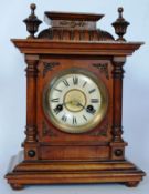 A Victorian German Hamburg Amerika Co mahogany cased 14 day striking bracket clock. The circular