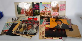 A quantity of record LP's and 78's to include Sarah Vaughan, signed Petula Clarke, Gene Pitney,