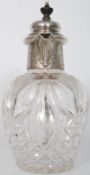 A late Victorian silver plate mounted claret jug, with polished silver plated lidded spout with