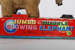 An original 1970's Japanese Yonezawa Jumbo the blowing bubble elephant automaton toy with