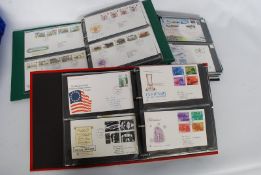 Three albums of first day covers including Battle Of Britain WWII, Farming, Aeroplanes etc
