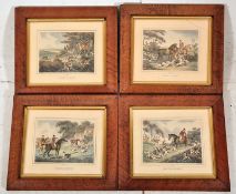 Four 20th century framed and glazed 'Sporting Pursuits' prints, of country hunting scenes.