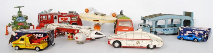 A good quantity of vintage diecast toys, many Sci-Fi TV related - including a 1976 Star Trek