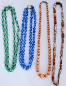 A good selection of costume jewellery necklaces to include glass, bead etc