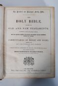 A 19th century Victorian leather bound Scottish bible by  Williams Collins, Glasgow entitled The