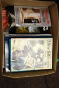 A box of various books to include Reece Winstone 'Bristol As It Was' and two Titanic related books -