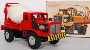 A vintage 1970's Marx childs toy of an industrial  ' Power Brute Cement Mixer '