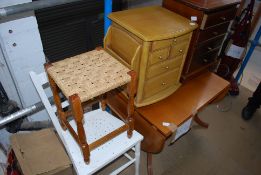 5 Pieces of furniture to include a drop leaf table, coffee table, char and stool etc
