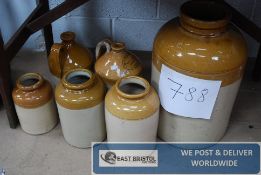 Stoneware jars.