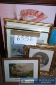 Nice collection of pictures to include oil paintings, engravings etc.