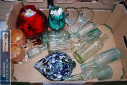 A collection of glasswares to include vintage bottles etc