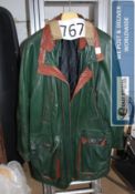A XXL Gents green leather jacket