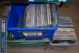 3 boxes of assorted vinyl records, including one box of Ex- BBC Radio Bristol catalogue records.