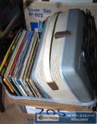 A quantity of vintage records.