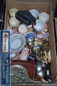 A collection of assorted china to include Japanese wares, a large quantity of 20th century flatware,