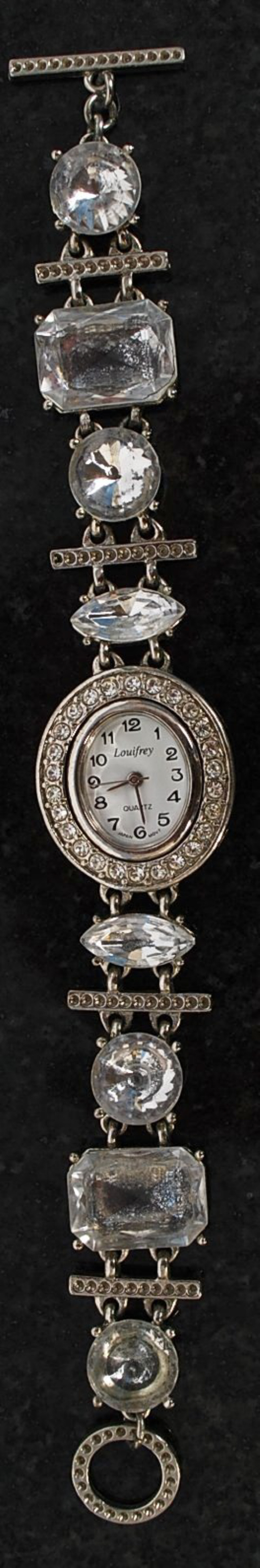 A decorative Louifrey ladies cocktail watch having quartz movement. The bracelet set with large