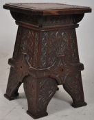 A early to mid 20th century Chinese opium stool. The square seat set on angular supports being