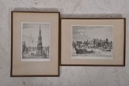 After Sedgwick Le. 2 Framed and glazed lithograph prints, both being signed in pencil by the