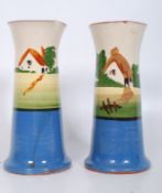 A pair of Torquay Ware vases