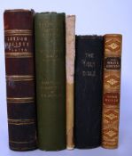 A good selection of antique books to include Eve of St Agnes by John Keats, London society plates