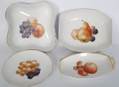 4 pieces of Thomas Bavaria Worcester style pattern china with fruit decoration.