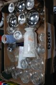 2 boxes of assorted glass to include pressed bowls etc, champagne glasses etc