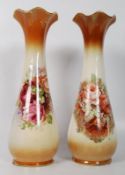 A pair of Victorian Staffordshire transfer print vases