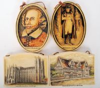 A set of 4 Osborne `Ivorex` plaques Westminster Abbey, Shakespeare house, Napoleon Bonaparte and