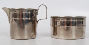 2 1930`s silver plate Continental german WMF silver plate sugar bowl and the matching creamer.