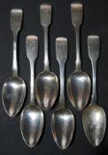 A set of 6 silver tea spoons in the fiddle pattern by William Welch.  Hallmarked for Exeter circa