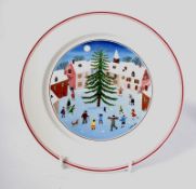 A Villeroy and Boch `Naif Christmas` plate. 21cm across.