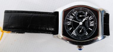 A gents chronograph watch stamped Cartier