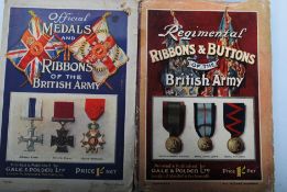 2 vintage fold-out `Medals & Ribbons of the British Army` brochures/posters.