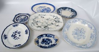 A quantity of blue and white china to include Cauldon, Copeland, PB, Persiana etc