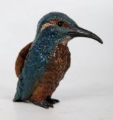A cold painted bronze pin cusion in Kingfisher bird form.