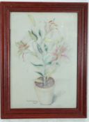 Marjorie Wilding: Pastel study of flowers, being framed and glazed. 43cm x 29cm.