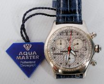 A `new with tags` watch with dial stamped `Aquamaster` with inset diamonds and subsidiary dials