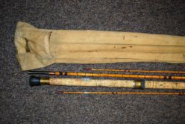 A Hardy Palakona gold medal split cane samon fishing rod. 13ft 6``, dates to 1931 with bag.