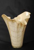 Large glass 1950`s Italian handkerchief vase. 31cm tall.