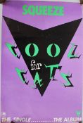 Music Memorabilia. An unframed Squeeze, Cool for Cats music album / single poster  Overall 76 cms